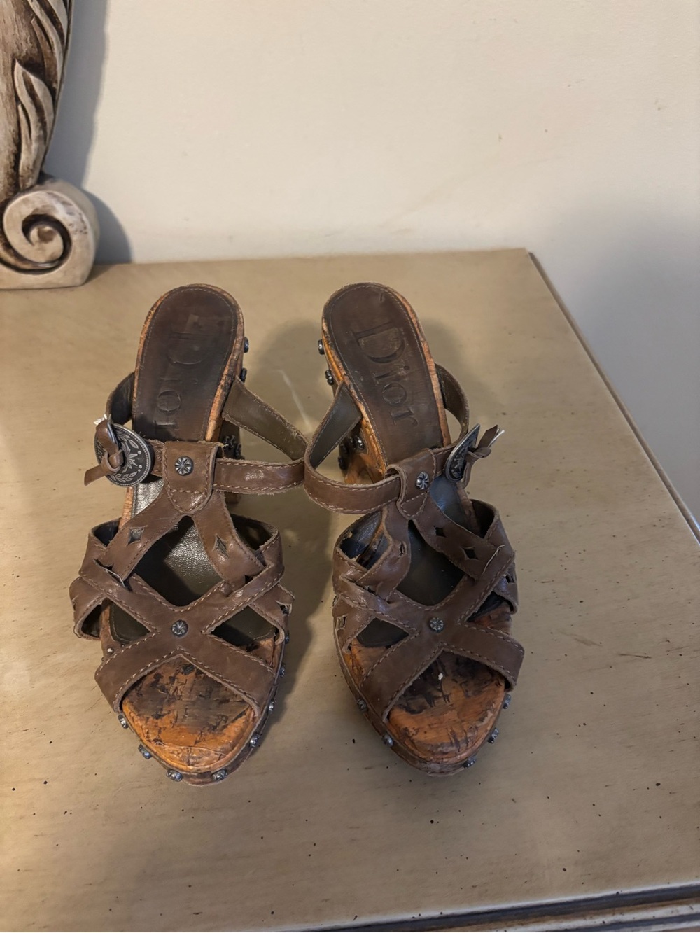 Dior Brown Leather Strappy Women’s Sandal